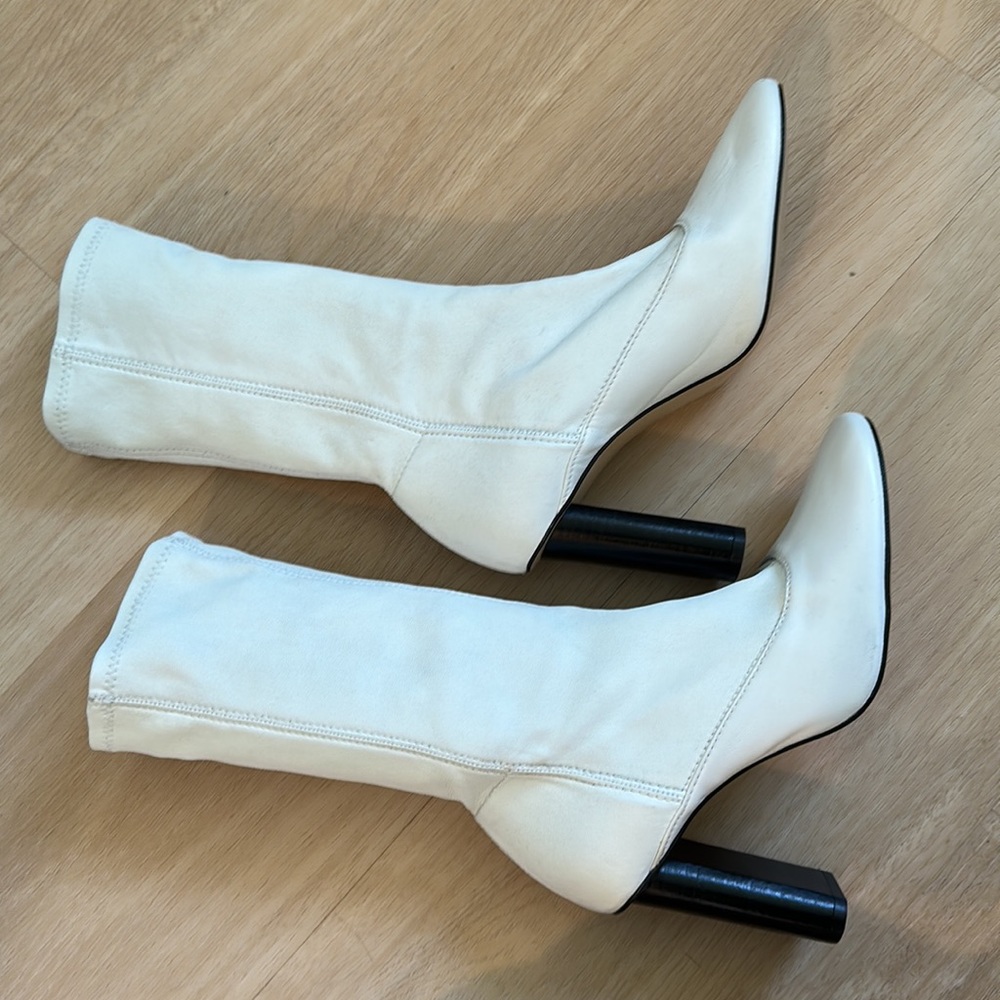 Zara White Sock Booties